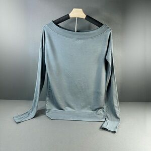 Athleta Studio Barre Slate Gray/Green Long Sleeve Top Small soft Modal.